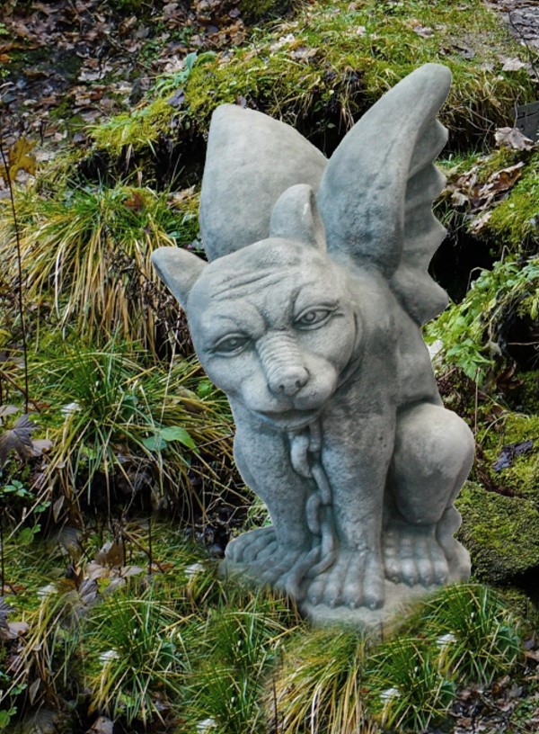 Massiver Gargoyle 48cm handgefertigt Beton 29kg