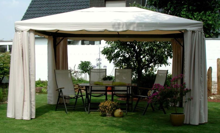 Leco Luxus Garten Pavillon Sahara inkl. Seitenteile Festzelt Partyzelt