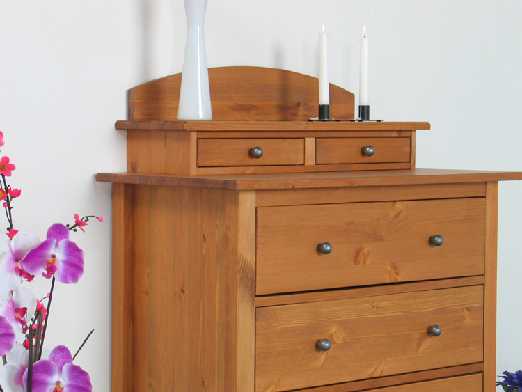 Sideboard Mayflower mit Aufsatz   in cognac lackierter Ausführung